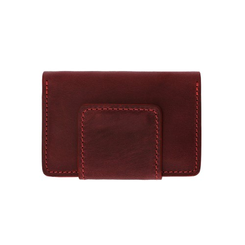 Візитниця на магніті Grande Pelle 302161 матова шкіра бордо