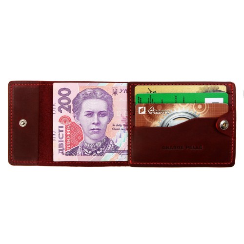 Кард-кейс Grande Pelle CardCase tentare 308161 матова шкіра бордо