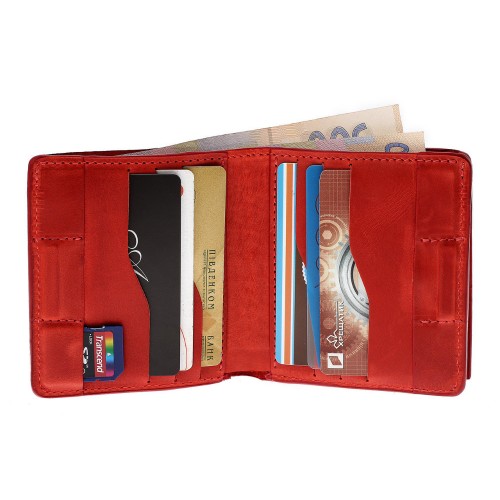 Портмоне Grande Pelle Lettera 537160 с монетницей красное