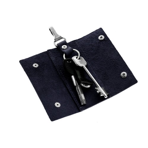 Ключниця на кнопках Grande Pelle 405170 матова шкіра синя