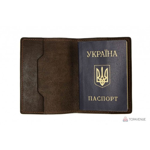 Обложка для паспорта Grande Pelle 252622 шоколад глянцевая