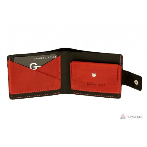 Портмоне Grande Pelle 54211060 чорне з червоним