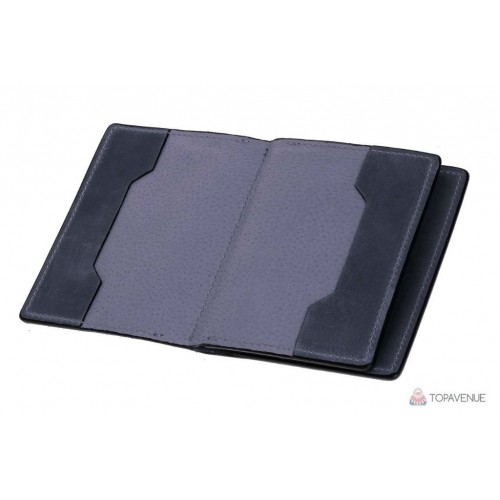 Обкладинка для документів, паспорти, автодокументів з відділом для карт Grande Pelle 212170 синя (матова)