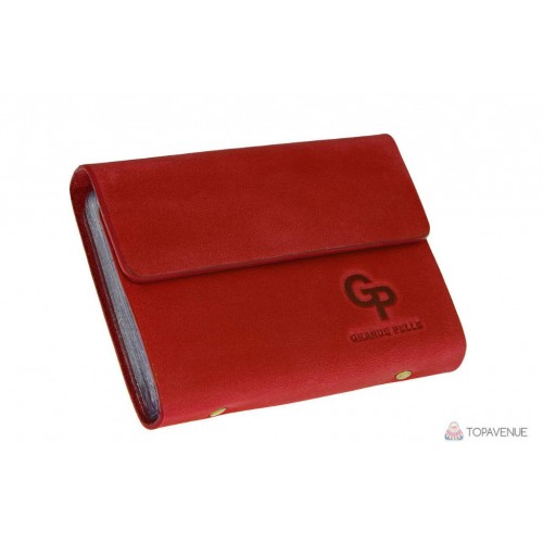 Візитниця на 24 карти Grande Pelle 311160 червона матова