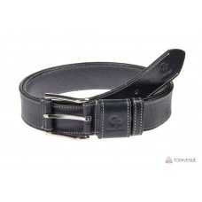 Шкіряний ремінь Grande Pelle Calvin 43101370112 синій прошитий