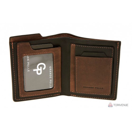 Портмоне Grande Pelle Adriani 501620 шоколад