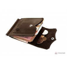 Зажим на кнопке Grande Pelle 110120 шоколад