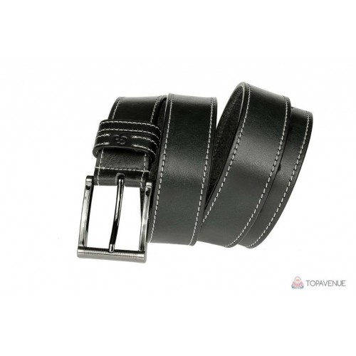 Шкіряний ремінь Grande Pelle Blazer 33051310012-1 чорний прошитий