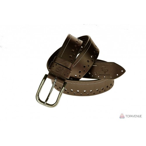 Шкіряний ремінь Grande Pelle Casual 41151120812 шоколад