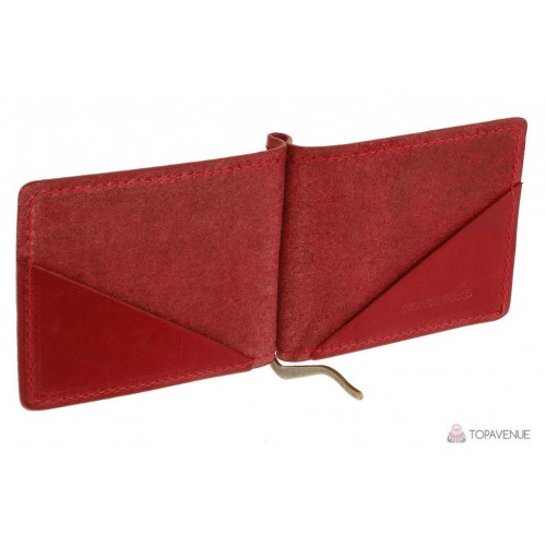 Затиск для купюр Grande Pelle 103660 червоний глянцевий