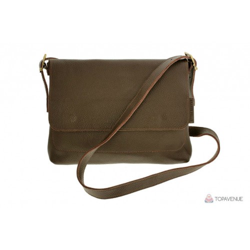 Сумка Мессенджер мини Grande Pelle 753722 темно коричневая
