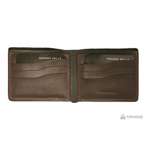 Портмоне Grande Pelle Onda 50761020 черное с коричневым