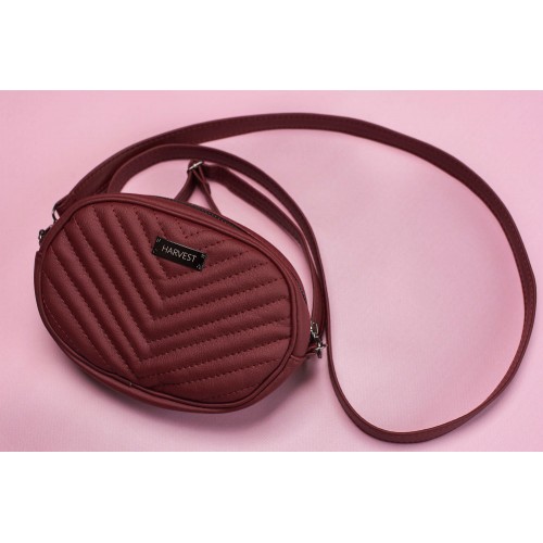 Стьобана бордова сумка HARVEST з двома ремінцями
