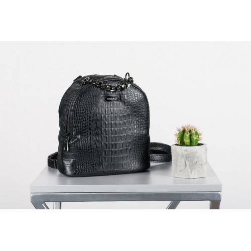 Сумка-рюкзак HARVEST CROCO чорна