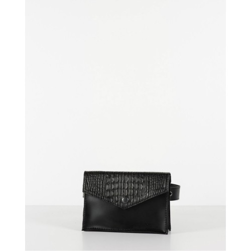 Сумка - конверт HARVEST кроко черная