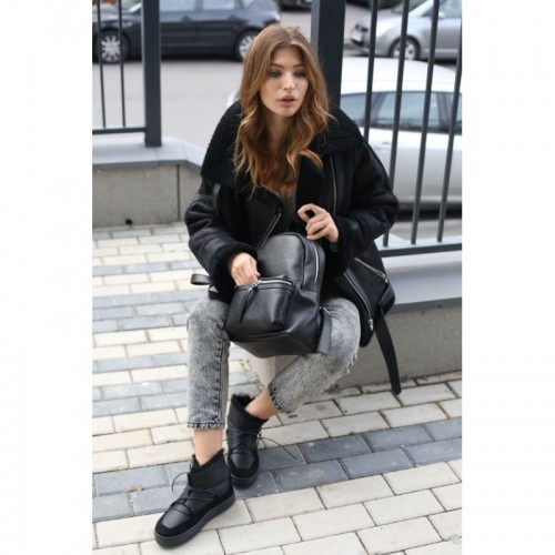 Жіночий шкіряний рюкзак JIZUZ Narcissus nude пудра