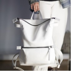 Женский кожаный рюкзак JIZUZ Voyager White белый