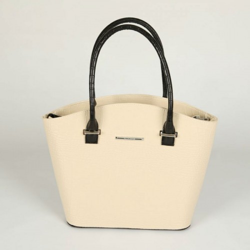 Женская сумка под кожу крокодила М64-12/10 бежевая