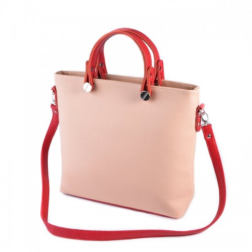 Женская сумка из кожзама Камелия М61-65/68 розовая(пудра)+красный