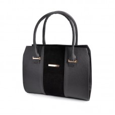 Женская каркасная сумка Камелия М62-91/замш черная