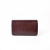 Женский клатч под крокодила М63-37/38 бордовая