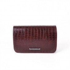 Женский клатч под крокодила М63-37/38 бордовая
