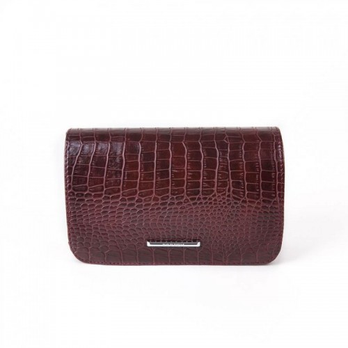 Женский клатч под крокодила М63-37/38 бордовая