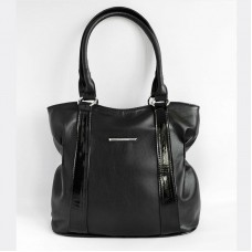 Женская сумка из кожзаменителя М89-47/лак черная