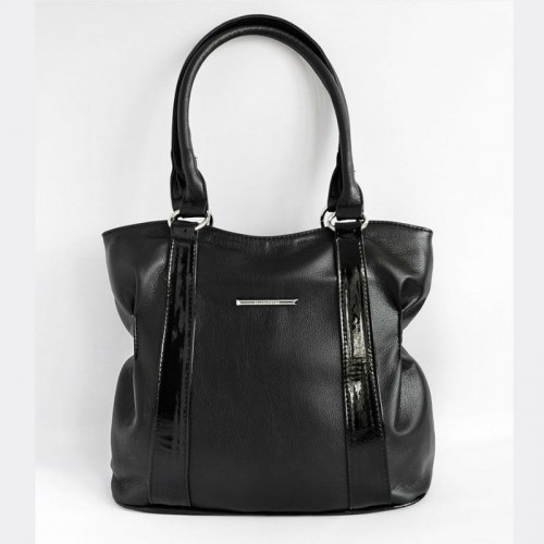 Женская сумка из кожзаменителя М89-47/лак черная