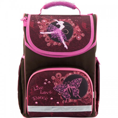 Рюкзак школьный каркасный Kite Love to dance K18-701M-2 бордовый