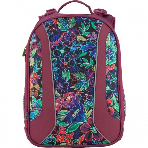 Рюкзак шкільний каркасний 703 Flowery K18-703M-2 бордовий