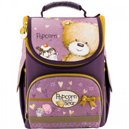 Рюкзак школьный каркасный Kite Popcorn the Bear PO18-501S-1 фиолетовый