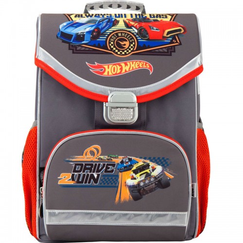 Рюкзак школьный каркасный KITE 529 Hot Wheels HW17-529S серый