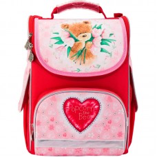Рюкзак школьный каркасный KITE 501 Popcorn Bear-2 PO17-501S-2 красный