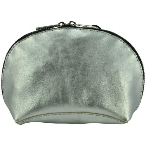 Шкіряна сумочка W-03 срібляста