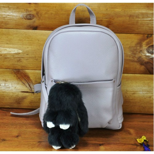 Брелок кролик из меха графит