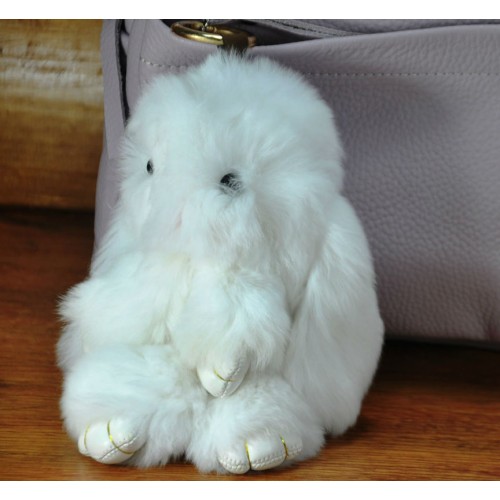 Брелок кролик з хутра білий