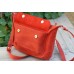 Жіноча шкіряна сумка "Кенгуру" червона