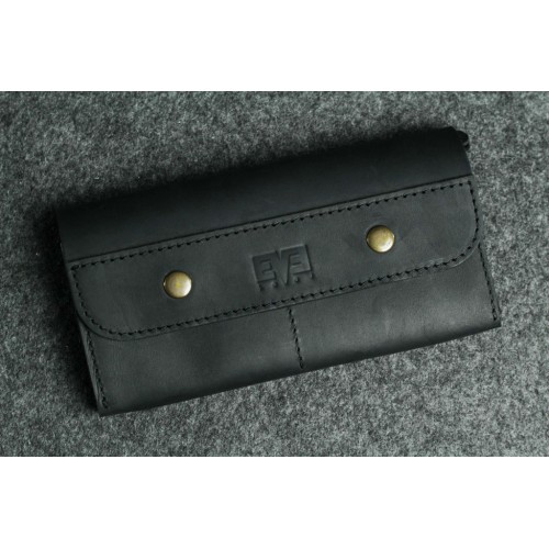 Шкіряний гаманець "Подвійний" чорний