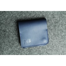 Мужской кожаный кошелек "Левый" синий кайзер