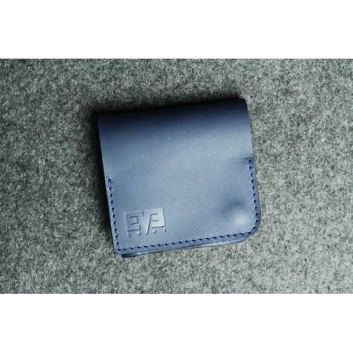 Мужской кожаный кошелек "Левый" синий кайзер