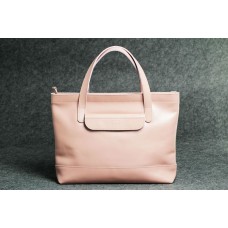 Женская кожаная сумка "Же - горизонтал" розовая кайзер