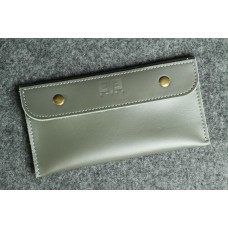 Шкіряний гаманець "Конверт" сірий