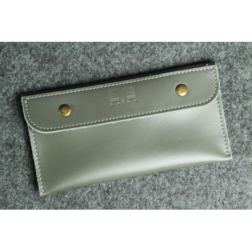 Шкіряний гаманець "Конверт" сірий