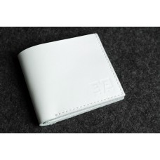Мужской кожаный кошелек "Микро" белый кайзер