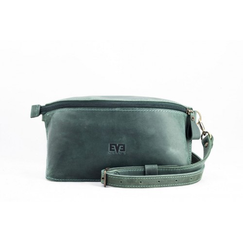 Поясная кожаная сумка Виноград зеленая