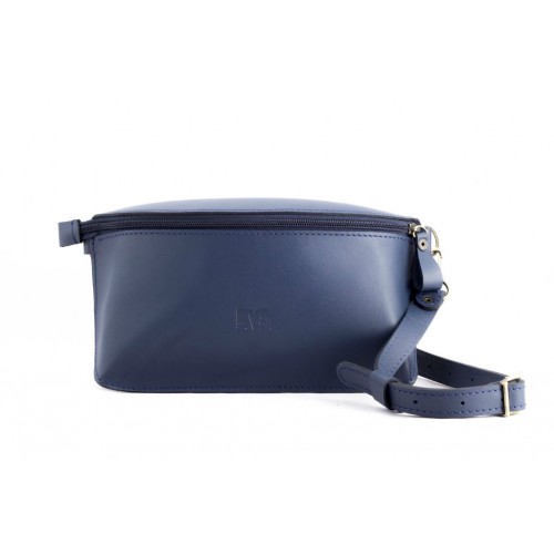 Поясна шкіряна сумка Виноград синя Кайзер