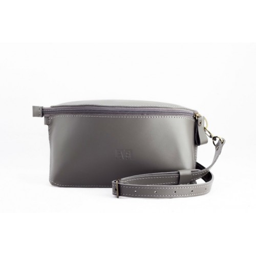 Поясна шкіряна сумка Виноград сіра Кайзер