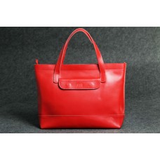 Женская кожаная сумка "Же - горизонтал" красная кайзер