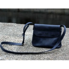 Жіноча шкіряна сумка "Крапля" синя